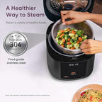 COSORI Rice Cooker 10 Cup, 24h Keep Warm, Non-stick Ceramic Inner Pot, 18 Functions Fuzzy Logic Rice Maker with Stainless Steel Steamer Basket, Sauté, Slow Cooker, Black