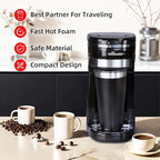 Coffee Machine,Single Serve Coffee Maker,One Cup Coffee Maker with Reusable Filter&One-touch Control Button,Portable Brewer for Camping,Travel&Home,Easy To Clean& Store,15oz/450ml,Black