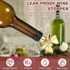 uxcell 2 Pcs Bow Wine Stopper, Reusable Wine Stoppers Airtight Leak-proof Bottle Plugs Liquor Saver Beer Beverage Glass Bottles Stopper for Bar Holiday Party Home Decor, Silver