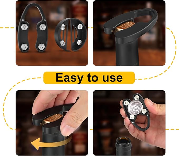 3 Pack Wine Foil Cutter, 4 Stainless Steel Blades Foil Remover for Wine Bottles, ABS & Ergonomic Grip Wine Bottle Opener Accessory, Removes Foil Top Effortlessly for Chefs & Wine Lovers