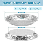 36 Pack 9 Inch Round Aluminum Foil Pie Tins - Disposable Heavy-Duty Pans, Freezer Safe for Baking Pies, Quiches, Tarts & Takeout