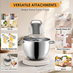 8.4QT Commercial Stand Mixer 800W with Aluminum Die Casting Meets the Standard of NSF/ANSI 8-2023, Mixers Kitchen Electric Stand Mixer with Stainless Steel 8L Bowl, Dough Hook, Whisk and Beater