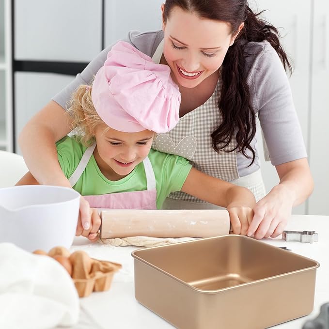 Brownie Pan, 2 Pack Square Baking Pan Square Cake Pan Non Stick Baking Pans, Small Baking Pans Deep Baking Pan For Toaster Oven, Bakeware For Cakes, Cookies & Breads (9 Inches)