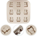 Hemoton Bear Madeleine Cookie Mold Nonstick Carbon Steel Mini Baking Pan for Oven Pastry Mold Cute Bear Shape for Cookies Cakes and Chocolates