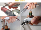 Professional Waiters Corkscrew, Wine Opener with Foil Cutter and Cap Remover, Stainless Steel Wine Key for Servers, Bartenders (Silver)