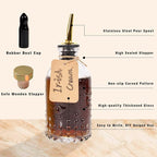 ChezMax Syrup Dispenser Bottles Set of 4, Simple Syrup Bottle for Coffee Bar Accessories, 7 oz Glass Coffee Syrup Dispenser Syrup Containers for Maple Honey Syrup Oil, with Metal Pour Spouts & Labels