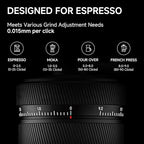 Manual Coffee Grinder S3 ESP TIMEMORE, External Adjustment, Designed for Espresso, Upgrade Integrated All-Metal Body, Folding Handle, Black