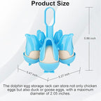 Asltw Dolphin Boiled Egg Holder – 3-in-1 Cooker, Server & Fridge Tray for Soft/Hard Eggs, BPA-Free, Cute Kitchen Gift for Kids & Families (Blue)