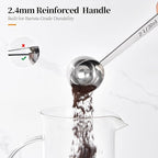 Long Handle Coffee Scoop: 18/8 Stainless Steel 5.98 Inch 2 Tablespoon Metal Measuring Spoon Tbsp Scoop for Coffee Beans, Grounds Coffee, Coffee Powder, Tea, Tall Jars (2Tbsp/30ml)