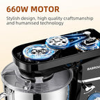 Dough Mixer 8.45 QT Electric Mixer - 660W 6 Speed Large Capacity Kitchen Stand Mixer with Whisk Dough Hook Mixing Beater Household Food Mixer for Baking Cakes Cookie Bread Salad