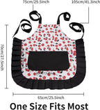 Vintage Floral Apron for Women with Functional Pockets Adjustable Neck Strap for Cooking Baking Mother's Gift