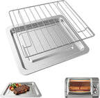 Toaster Oven Accessories for Hamilton Beach Easy Reach 4 Slice Countertop Toaster Oven, 10.9×9.2 IN Food Grade Stainless Steel Toaster Oven Replacement Parts Sheet Pan Tray Rack, Dishwasher Safe