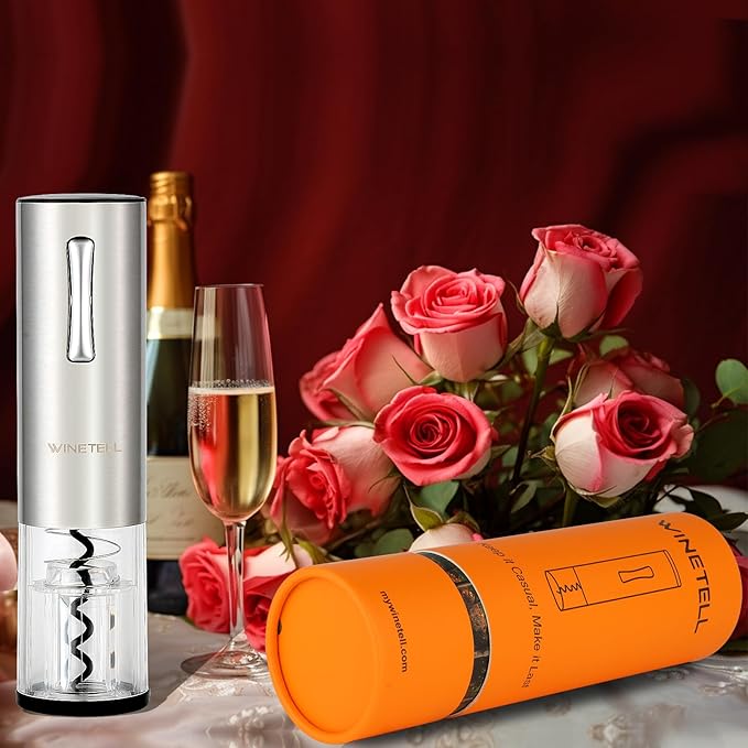 Electric Wine Opener, Rechargeable Wine Bottle Opener with One-Click Button, Reusable Automatic Corkscrew Remover - Great Present for Wine Lovers, Wine Gift