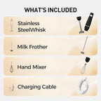 Cordless Immersion Hand Blender (Stick Blender) – Smooth, Controlled Blending for Everyday Cooking, 12V Brushless Motor, Pressure-Sensitive Variable Speed, USB-C Rechargeable, Easy-Clean (Black)