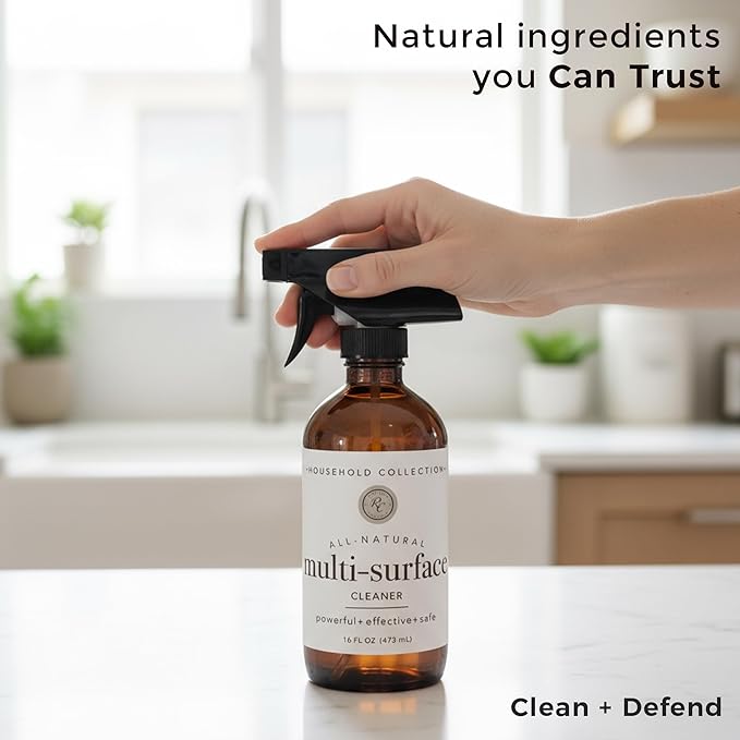 Rowe Casa Organics Multi-Purpose Cleaner Spray – Powerful, Effective, & Safe All Purpose Cleaner with Therapeutic Grade Essential Oils – 16 Fl. Oz. Cleaning Spray Bottle