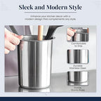 OCS Parts 6.75-Inch Kitchen Utensil Holder | Stainless Steel Dishwasher Safe Kitchen Countertop Organizer