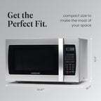 Farberware 1.3 Cu. Ft. Countertop Microwave Oven – 1000 Watts Power, Auto Cook Settings, Defrost, Easy Clean and Child Safety Lock - Stainless