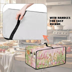 Easter Egg Bunny Tulip Print Toaster Oven Cover for Easter Decor, Dust-proof Case for Air Fryer, Heat-resistant Kitchen Countertop Appliance Protector, (Small-14.5*18.46*9 inches)