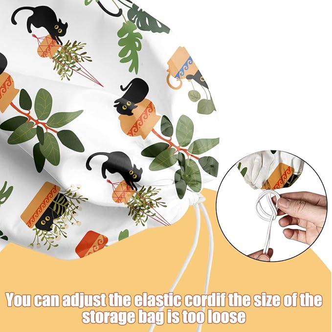 2 Pcs Cute Cat Plastic Bag Holder, Floral Plastic Storage bag Holders for Grocery Bags, Washable Large Grocery Bags Storage Dispenser for Home Kitchen Pantry Decor, Cat Lover Gifts for Women