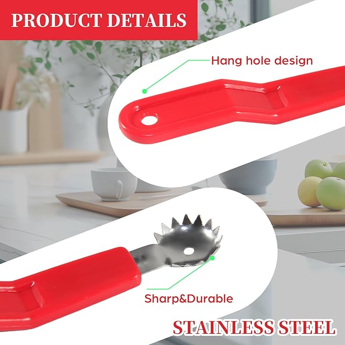 Tomato Corer Tool 6 Pcs Apple Strawberry Huller Stem Remover Stainless Steel Fruit Vegetable Top Remover Practical Kitchen Corer Tool