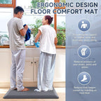 4/5 Inch Thick Kitchen Mats for Floor, StepRite Kitchen Rug for Standing Desk, Non-Slip, Thicker, Stain & Water Resistant, Comfort Anti Fatigue Floor Mat for Home, Kitchen, Office - Grey,54 * 22''