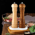 Salt and Pepper Wood Mill Tray, White colour Pepper Grinder Rest, Work Surface and Dining Table Protector (Pepper mill not included)