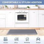 4/5 Inch Thick Kitchen Mat Anti Fatigue Mat Kitchen Rugs Kitchen Decor Non-Slip, Stain & Water Resistant, Kitchen Mats Desk Mat for Kitchen, Office, Workshop, Grey, 17'' x 60''