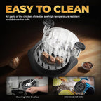 Cleangor Chicken Shredder Tool Twist Large, BPA Free Meat Shredder with Ergonomic Handle, Non-Slip Food Shredder Tool for Pork, Beef, Set of Chicken Breast Shredder with Brush & Fork (1, Tapioca)