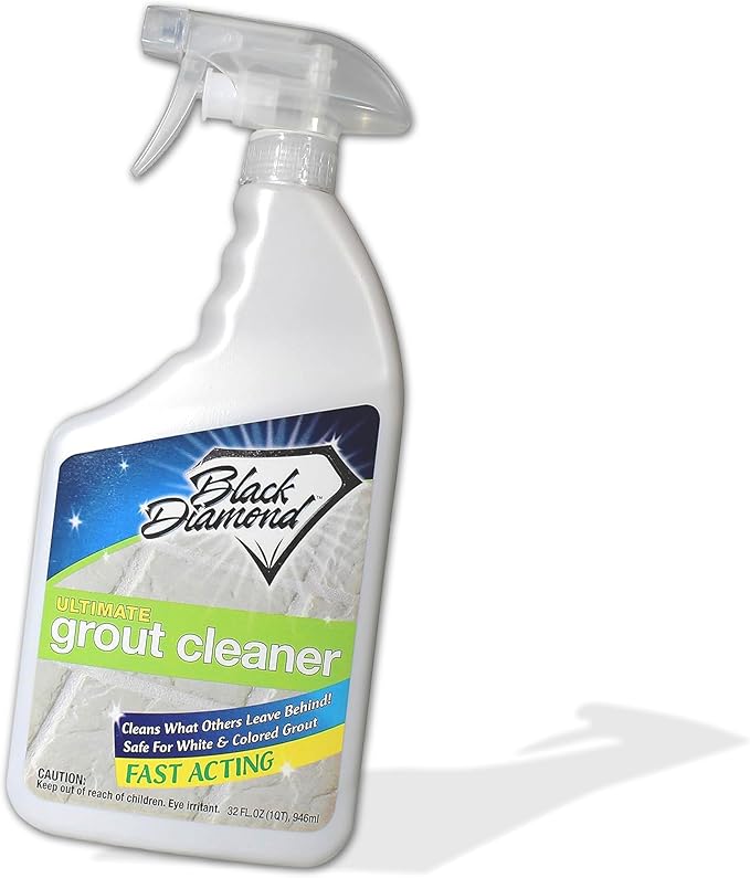 Black Diamond Ultimate Grout Cleaner: Best Cleaner for Tile,Ceramic,Porcelain, Marble Acid-Free Safe Deep Cleaner & Stain Remover for Even The Dirtiest Grout (1-Quart)