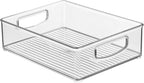 iDesign Stackable Pantry Bin for Kitchen Cabinets, Fridge, or Freezer Storage, Clear, Made in USA