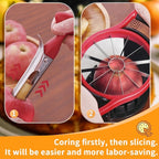 Newness 5.12 - Inch Large Apple Slicer Corer, Cut 12 Thin Slices All the Way Through, HEAVY - DUTY Stainless Steel Apple Corer & Slicer Dishwasher Safe