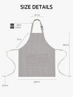 Syntus Apron for Men Women, Adjustable Cooking Kitchen Chef Aprons with 2 Pockets, Cotton/Polycotton/Polyester