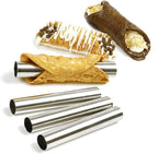 Non-stick Cream Horn Molds Stainless Steel, FantasyDay 4.72 inch Large Size Cannoli Tubes Kit Pack of 12 Baking Cones Pastry Roll Horn Croissant Mold - Christmas Anniversary Free Standing Cone Shape