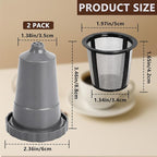 Podoy Coffee Filters Reusable Compatible with B30 B40 B50 B60 B70 K10 MINI Plus K15 K40/45 K55 K60/65 K70/75/79 series 5048 Old Mode Grey (2 Pack)
