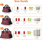 Lifewit Large Lunch Bag, Insulated Lunch Box, Soft Cooler Cooling Tote for Adult Men Women, Burgundy 40-Can (24L)