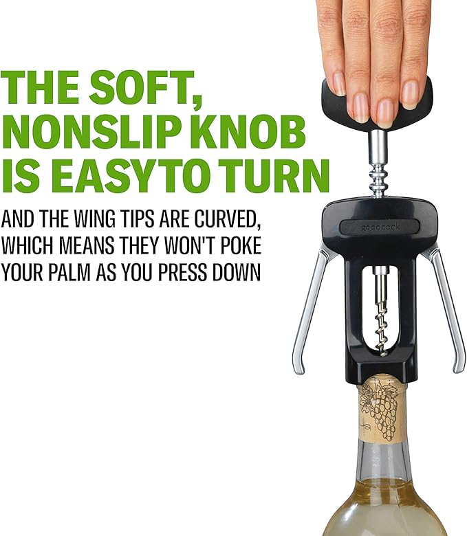 Good Cook Cork Screw Bar Tools, 11 x 4 x 2.5 inches, Black