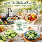 Salad Spinner 7‑Piece Multifunction Set – Lettuce Spinner, Vegetable Washer, Salad Chopper, Slicer, Shredder & Grater – Salad Bowl with Lid & All‑in‑One Kitchen Gadget for Easy Prep