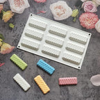 Silicone Mold for Baking Cakes,Soap Molds,Flower Shape Silicone Molds for Homemade French Dessert Mold for Pastry Chocolate,Jelly Chocolate Mold ＆ Ice Cube Tray (B_ Long Wave Shape)