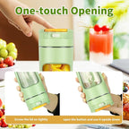 Slim Portable Blender Cup, 20oz (600ml) Personal Travel Juicer with Leakproof Lid, USB-C Rechargeable Licuadora Portatil for Smoothies and Shakes, Auto-Cleaning(green)
