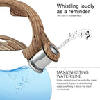 s-p Teapot Whistling Tea Kettle with Wood Pattern Handle Loud Whistle,Food Grade Stainless Steel Tea Pot for Stovetops Water Kettle(Blue)