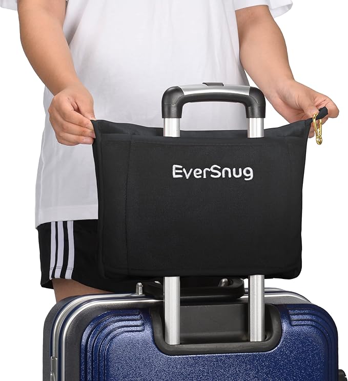 EverSnug Travel Blanket and Pillow Value Pack – Premium Soft & Lightweight | 2 in 1 Compact Blanket for Airplane, Car, Kids and Women | Color Includes Black & Navy Blue