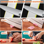 Diamond Sharpening Stone,400/1000 Grit Handheld Double-Sided Diamond Sharpener 5 in 1 Honeycomb Surface Knife Sharpener Plate Whetstone with Ceramic & Tungsten Steel Scissor Slot,Green