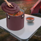 52.83Qt Insulated Food Container, Stainless Steel Container, 50L Commercial Food Soup Carrier 15 Hours Heat Preservation for Hot and Cold Food Storage Restaurant Canteen Home Lunch Use (Brown, 50L)