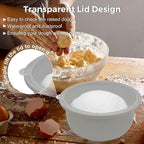 3Pcs Stackable Silicone Pizza Dough Proofing Proving Containers with Lids,Pizza Dough Proofing Box 700ml For Home Kitchen | Make 12" Pizzas (Grey)