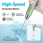 Sakgos Milk Frother with Stand Rechargeable-Handheld Coffee Frother with 3 Stainless Whisks 3 Speed Adjustable, Electric Whisk Drink Mixer, Foam Maker Blender for Matcha Latte Cappuccino Chocolate