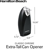 Hamilton Beach Electric Automatic Can Opener with Auto Shutoff,Knife Sharpener,Cord Storage,and SureCut Patented Technology,Extra Tall,Black,(Pack of 2)