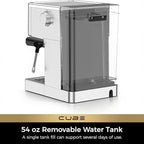 CHULUX Cube Espresso Machine with Milk Frother Steam Wand, 20 Bar Professional Italian Pump Semi Automatic Espresso Coffee Machine for Home Cappuccino & Latte Maker