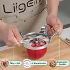 LIIGEMI Apple Core Slicer - Easily Cut Smooth Apple Slices with 8-Stainless Steel Blades, Time-Saving Apple Slicer and Corer with Mirrored Handle