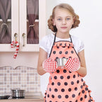 12 Pcs Kids Oven Mitts Toddler Oven Mitts Children Heat Resistant Kitchen Mitts Checkered Kitchen Oven Gloves Kids for Cooking Baking Microwave Child Play BBQ Grilling, Age 2-10(Red, Pink, Blue)