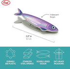 Genuine Fred FISH 'N CLIPS Sardine Bag Clips, Set of 4 Food Storage Clips, Iridescent Finish, Double-Sided, Durable Plastic and Stainless Steel Springs, Fun Kitchen Accessories and Great Gift